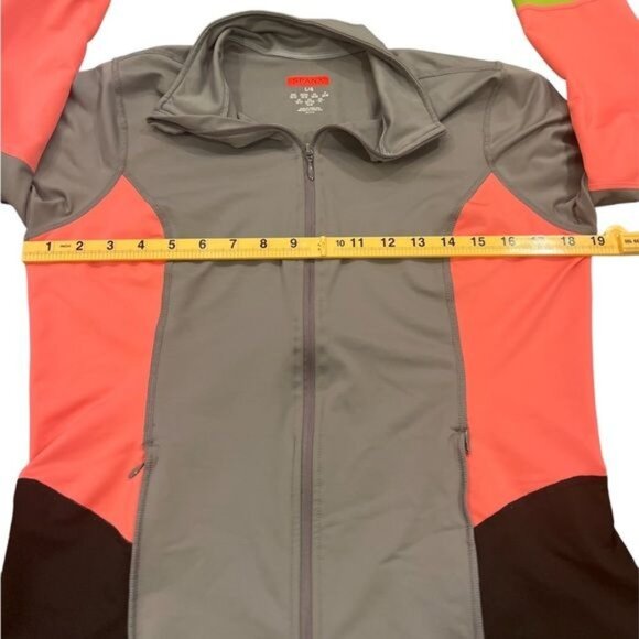 Spanx Women’s Jacket Size Large Mod Bod Zip Up Gray Colorblock Athleisure Gym - Picture 6 of 11
